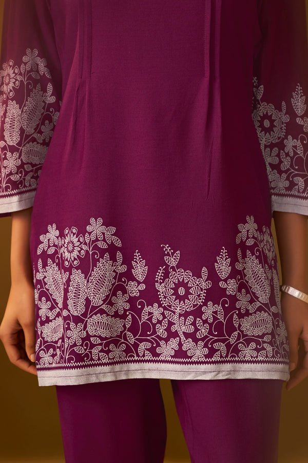 Maroon Floral Co-Ord Set