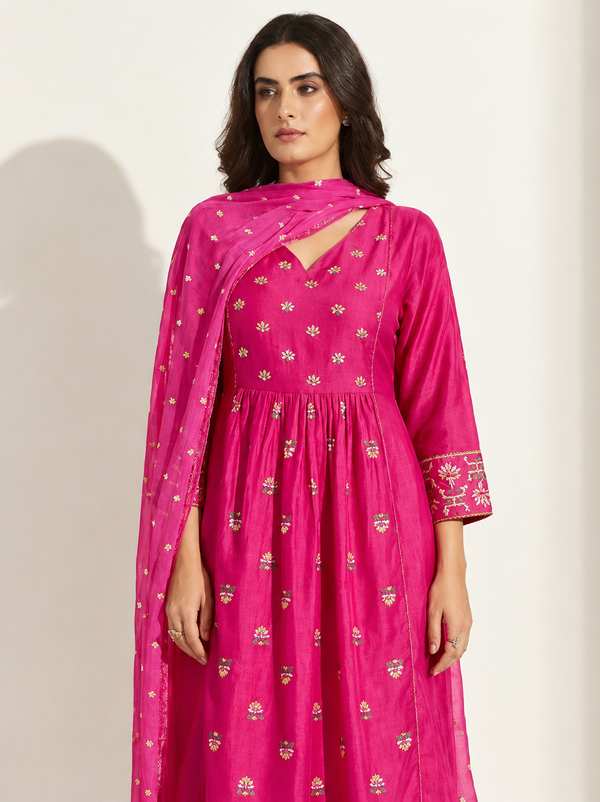 Blush Pink Printed Kurta Set