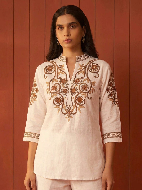 Ivory Threadwork Co-Ord Set
