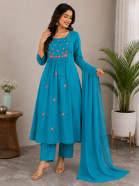Cotton Embroidered Kurta Set