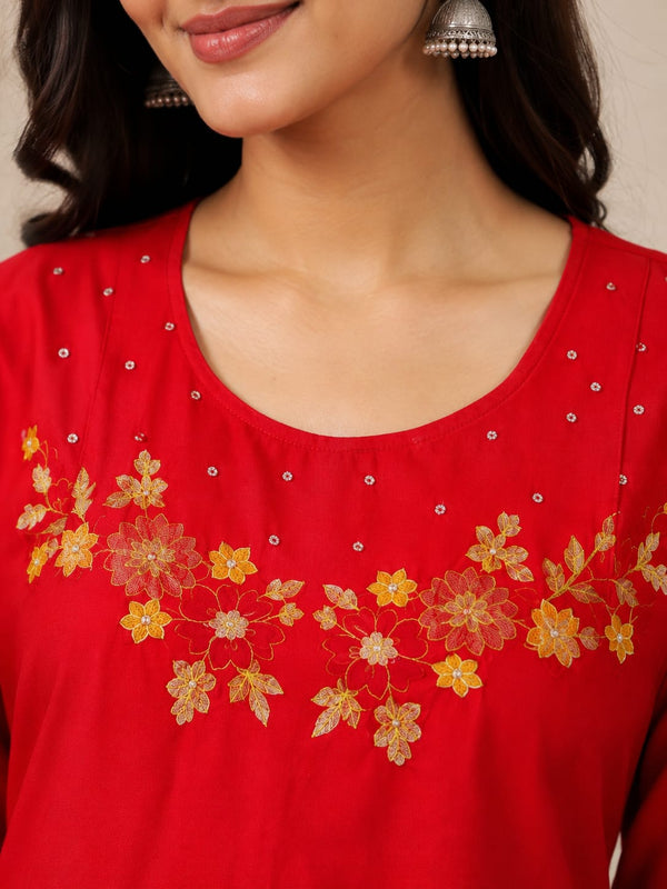 Scarlet Embroidered Co-Ord Set
