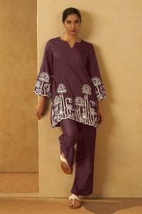 Coffee Embroidered Co-ord Set