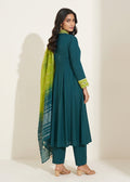 Deep Green Silk Flared Kurta Set - NIHARA (View 4)