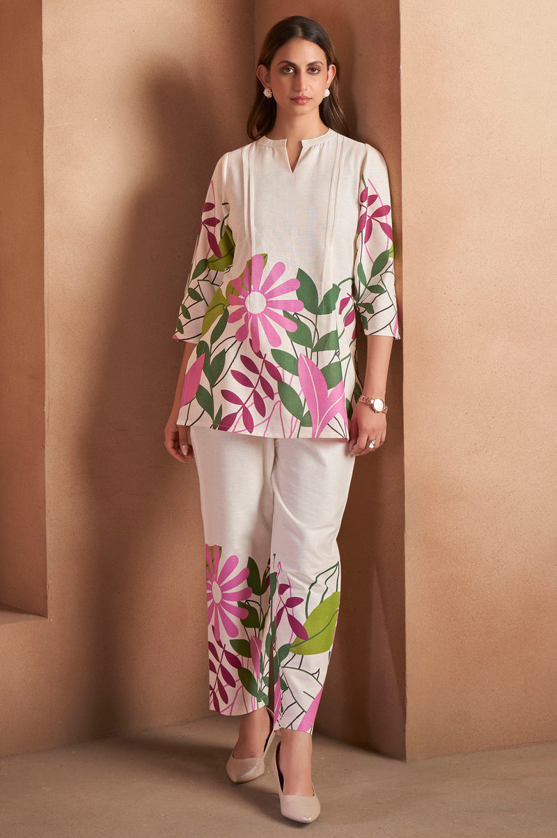 Off-White Floral Co-Ord Set