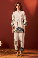 NIHARA Off White Pure Cotton Printed Co-Ord Set For Women