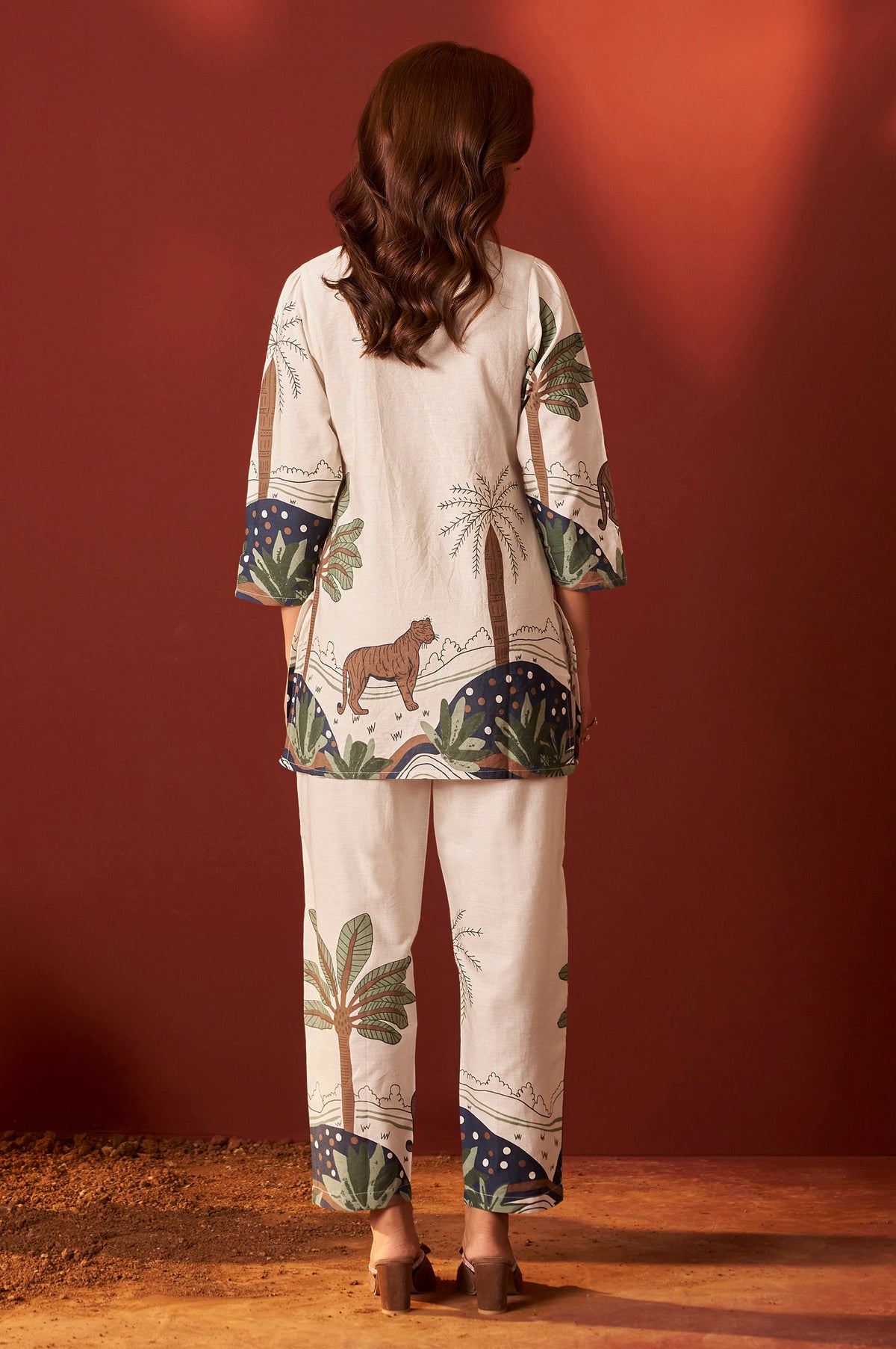 NIHARA Off White Pure Cotton Printed Co-Ord Set For Women