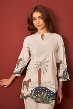 NIHARA Off White Pure Cotton Printed Co-Ord Set For Women