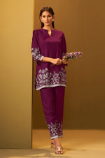 NIHARA Maroon Rayon Floral Printed Co-Ord Set For Women