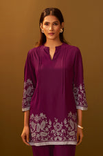 NIHARA Maroon Rayon Floral Printed Co-Ord Set For Women
