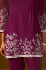 NIHARA Maroon Rayon Floral Printed Co-Ord Set For Women