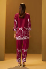 NIHARA Red Rayon Floral Printed Co-Ord Set For Women