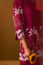 NIHARA Red Rayon Floral Printed Co-Ord Set For Women