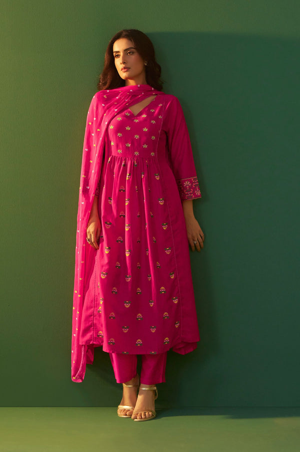 Blush Pink Printed Kurta Set