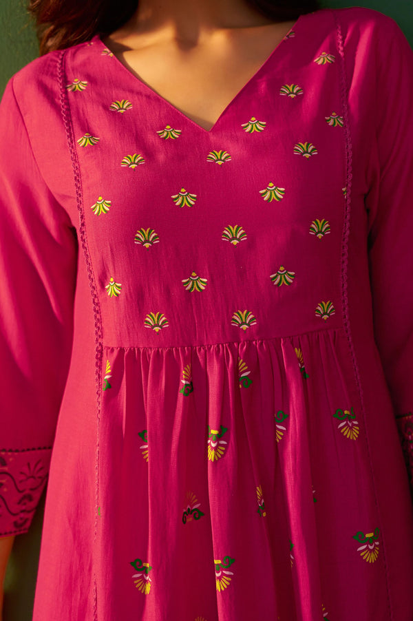 Blush Pink Printed Kurta Set