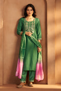 Emerald Green Chanderi Kurta Set