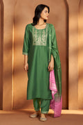Emerald Green Chanderi Kurta Set