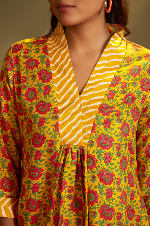 Mustard Flared Kurta Set