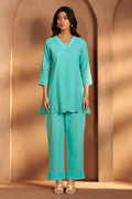 Sky Blue Schiffli Co-Ord Set
