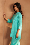 Sky Blue Schiffli Co-Ord Set