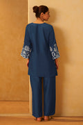 Navy Blue Embroidered Co-Ord Set