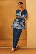 Navy Blue Embroidered Co-Ord Set