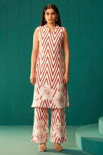 NIHARA White Pure Cotton Printed Co-Ord Set For Women
