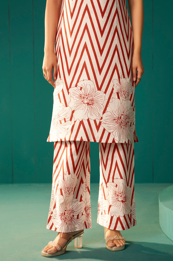 Ivory Printed Cotton Co-Ord Set