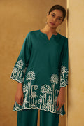 Forest Green Embroidered Co-Ord Set