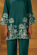 Forest Green Embroidered Co-Ord Set