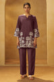 Coffee Brown Embroidered Co-Ord Set