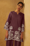 Coffee Brown Embroidered Co-Ord Set