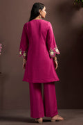 Magenta Roman Silk Co-Ord Set