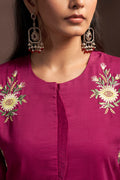 Magenta Roman Silk Co-Ord Set