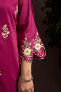 Magenta Roman Silk Co-Ord Set
