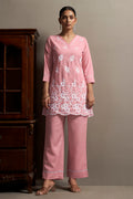 Peach Schiffli Co-Ord Set