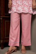 Peach Schiffli Co-Ord Set