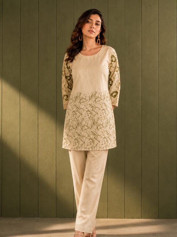 Pure White Embroidered Co-Ord Set