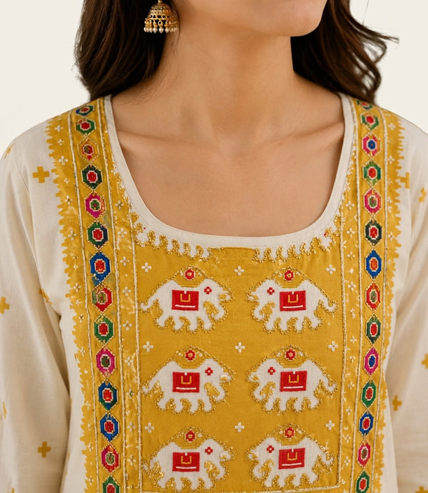 Amber Digital Embroidered Kurta Set