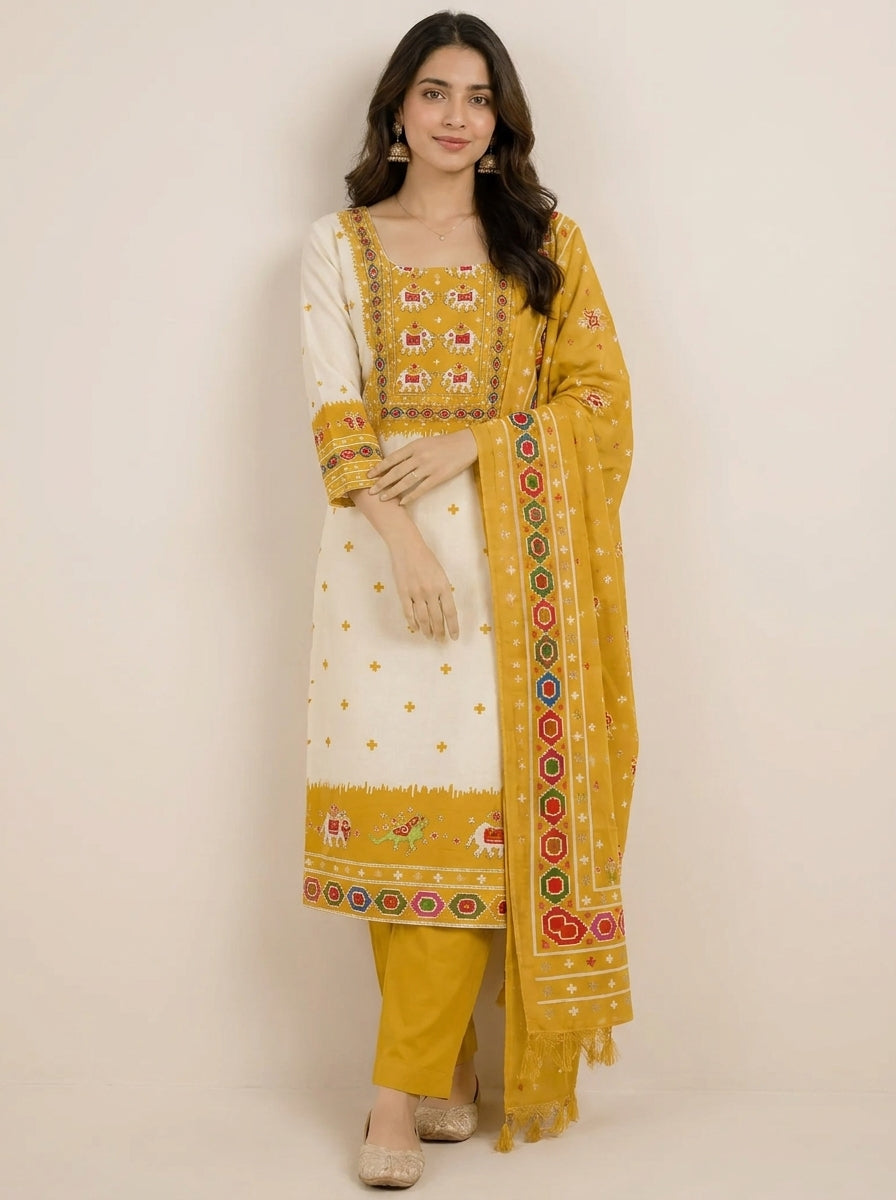 Amber Digital Embroidered Kurta Set - NIHARA (View 5)