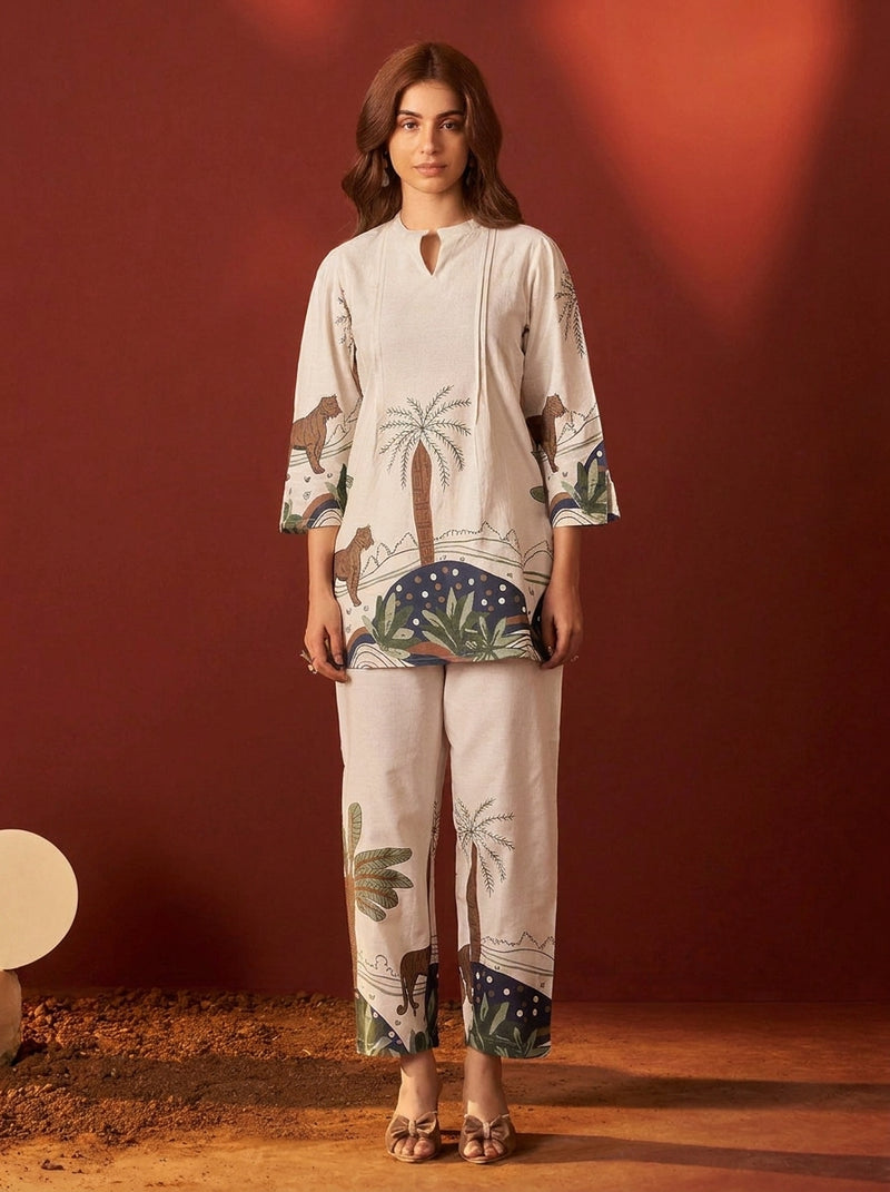Off-White Cotton Co-Ord Set
