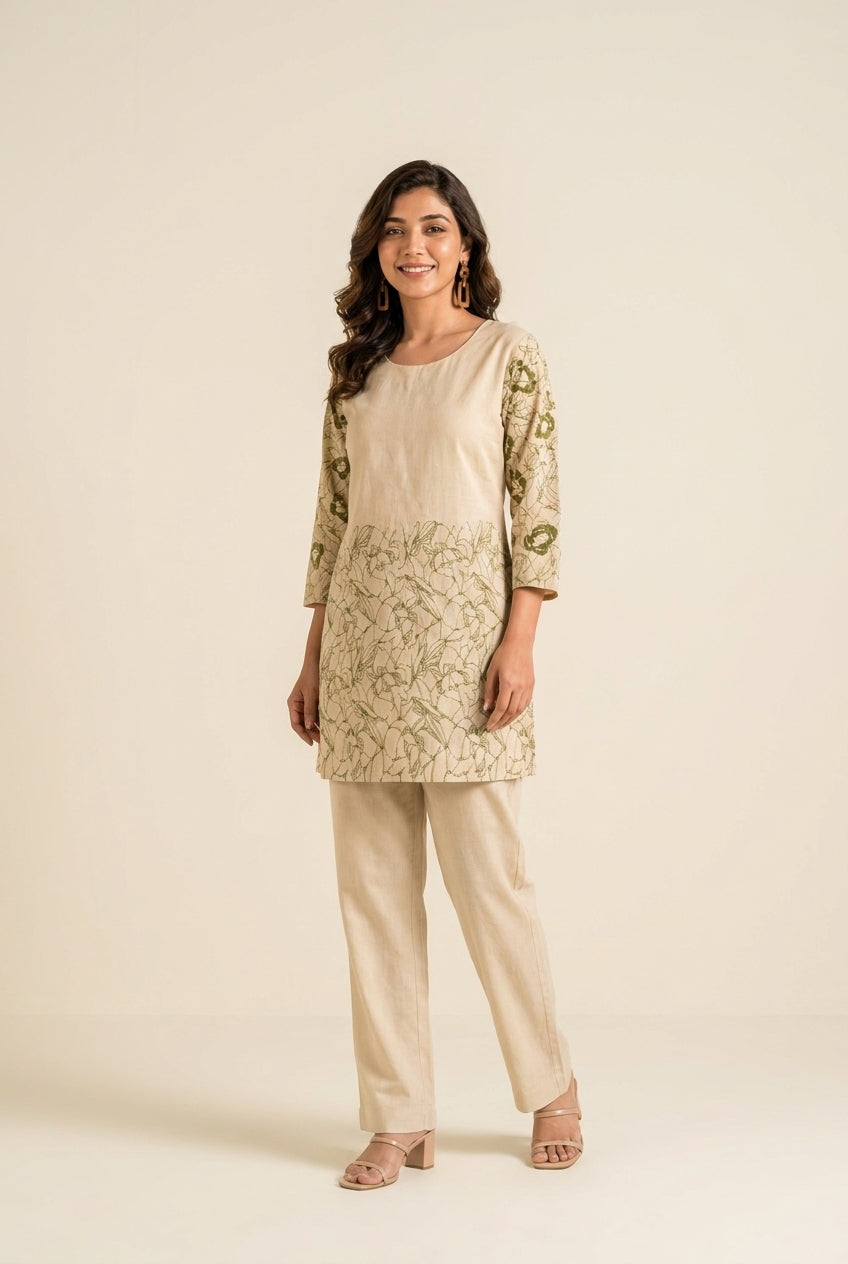 Pure White Embroidered Co-Ord Set - NIHARA (View 6)