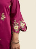 Magenta Roman Silk Co-Ord Set - NIHARA (View 4)