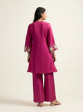 Magenta Roman Silk Co-Ord Set - NIHARA (View 5)