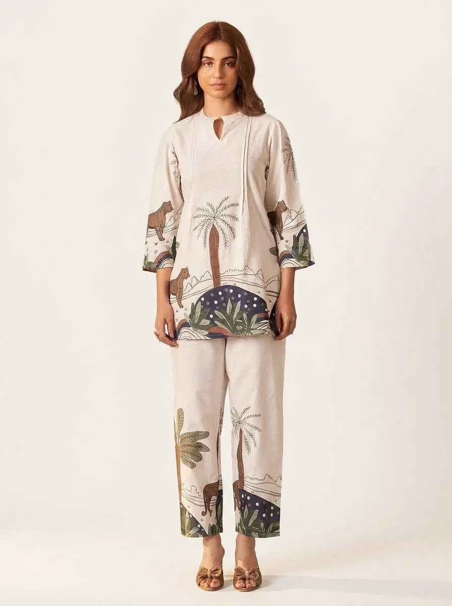 Off-White Cotton Co-Ord Set - NIHARA (View 6)