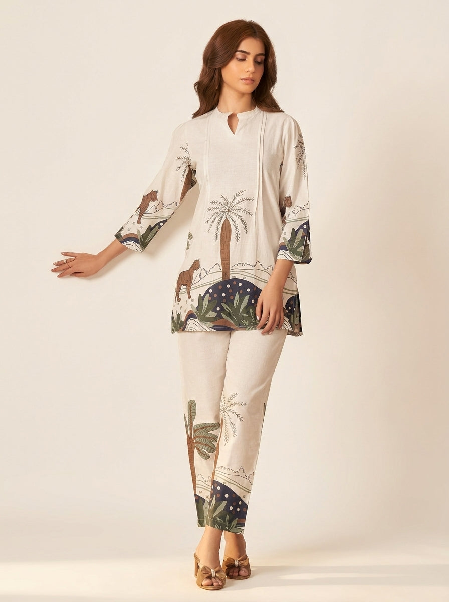 Off-White Cotton Co-Ord Set - NIHARA (View 5)