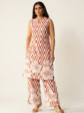 Ivory Printed Cotton Co-Ord Set - NIHARA (View 5)