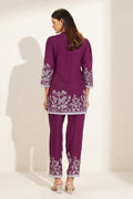 Maroon Floral Co-Ord Set - NIHARA (View 4)