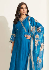 Sapphire Blue Anarkali Kurta Set
