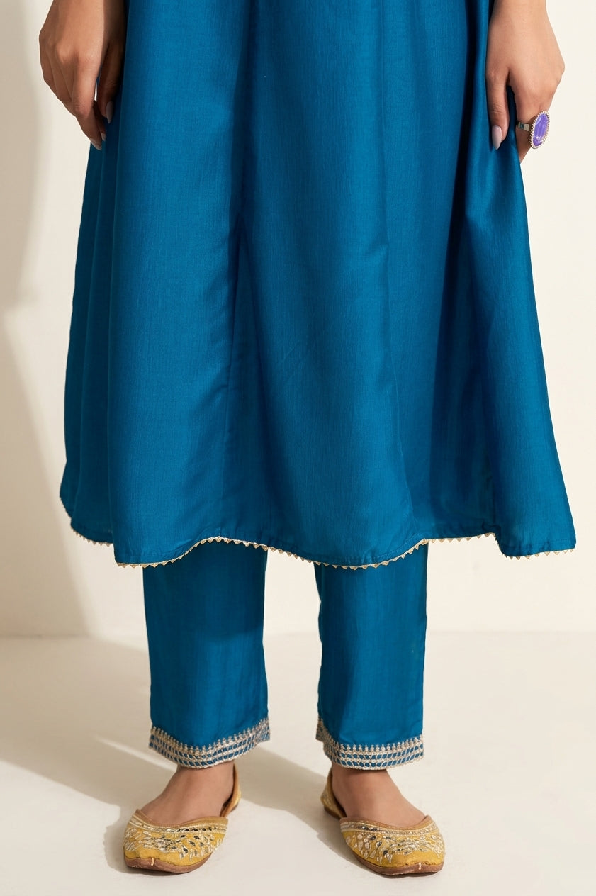 Sapphire Blue Anarkali Kurta Set - NIHARA (View 8)