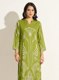 Olive Green Printed Co-Ord Set